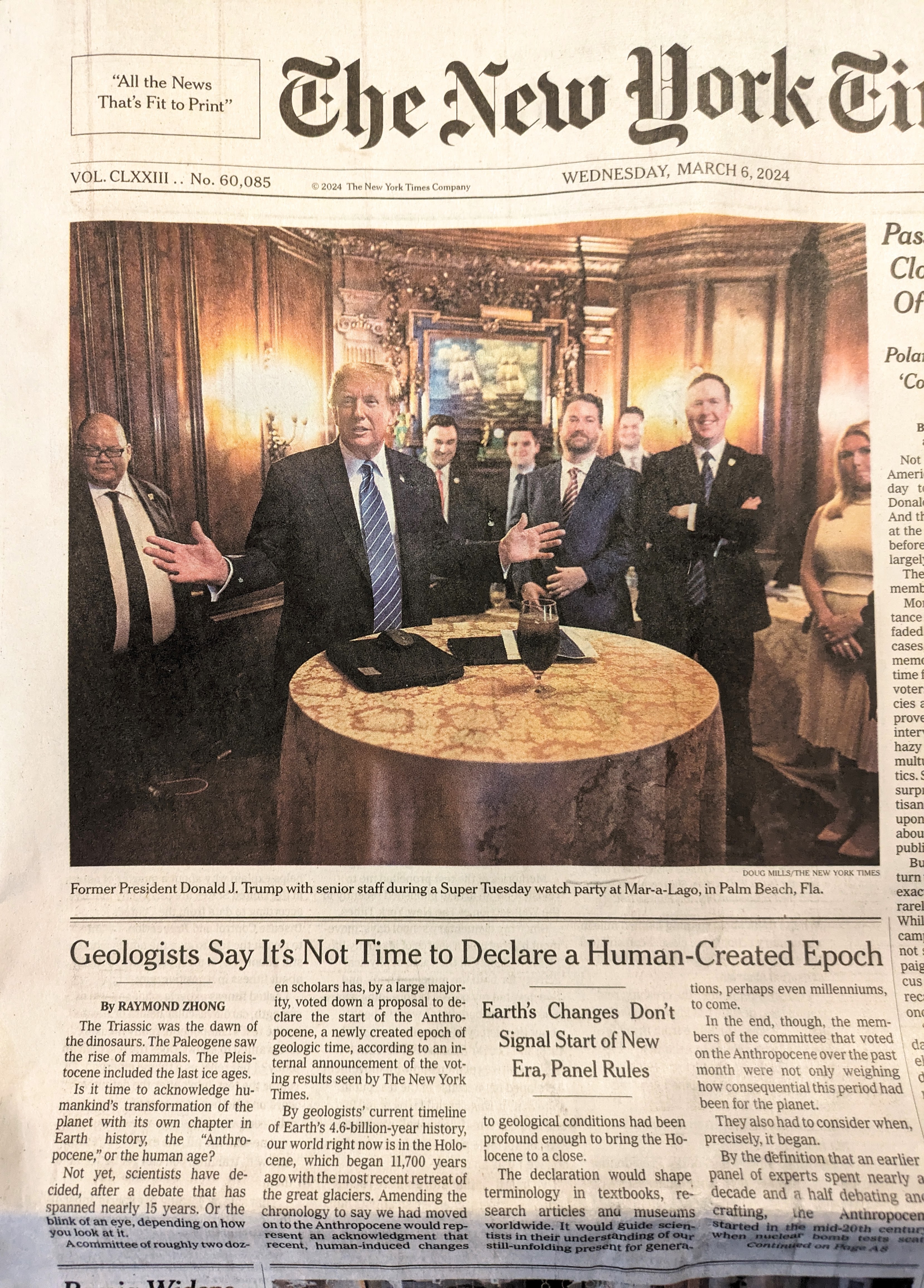 NYT front page, March 6, 2024